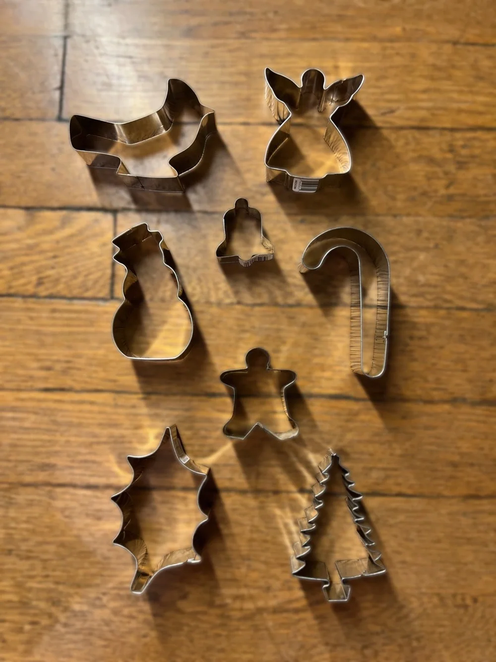 Vintage Stainless Steel Holiday Cookie Cutter Set - Silver